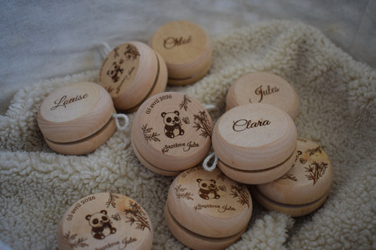 Yoyo en bois baptême – personnalisé panda
