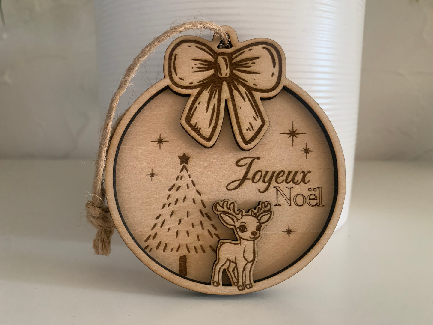 Boule de noel double noeud/rennes
