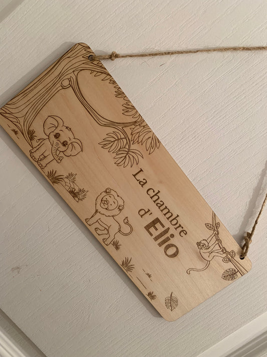 Pancarte en bois thĂšme Jungle â La chambre de ...