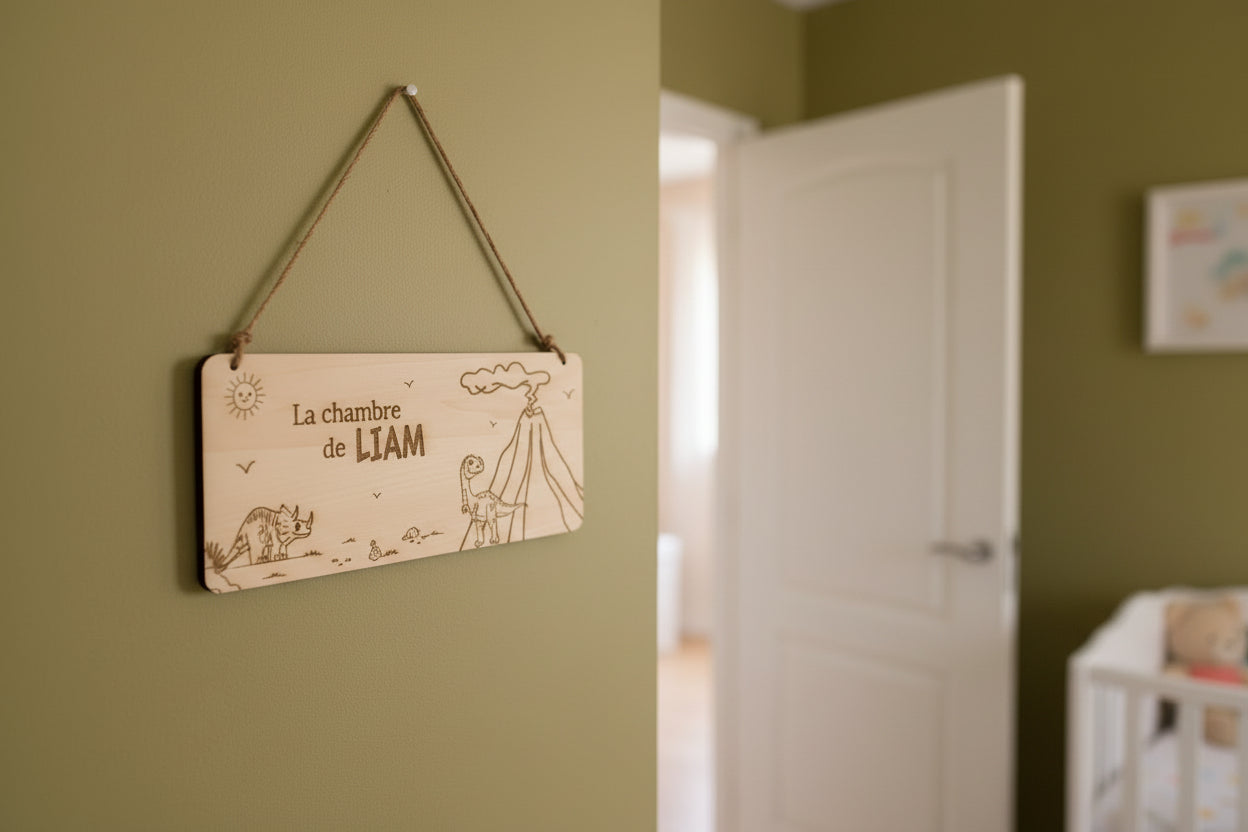 Pancarte Chambre Dinosaure