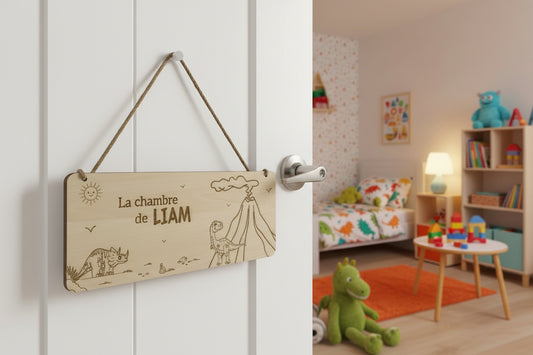 Pancarte en bois thĂšme Dinosaure- La chambre de âŠ