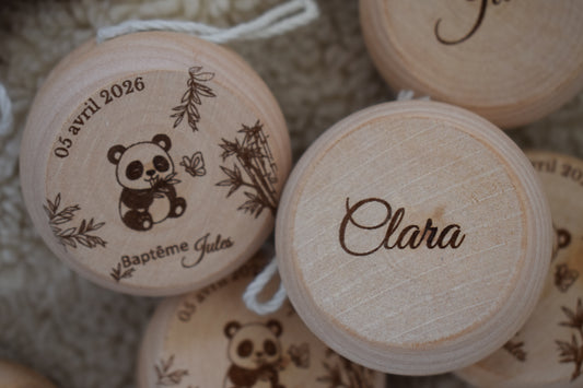 Yoyo en bois baptême – personnalisé panda