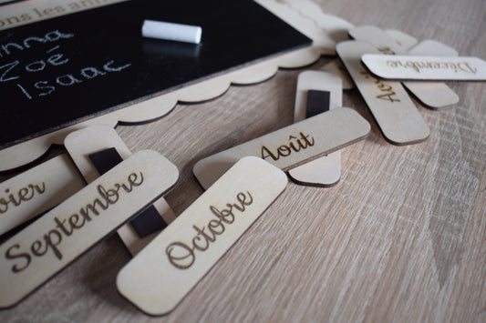 Tableau Anniversaire Classe Personnalisé en Bois – Cadeau Maîtresse