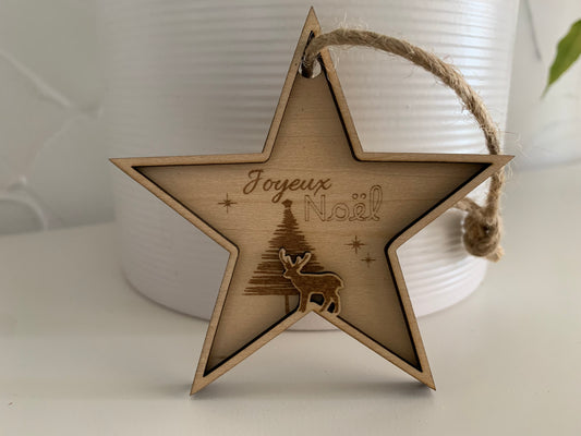 Boule de noël étoile/renne