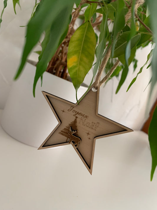 Boule de noël étoile/renne