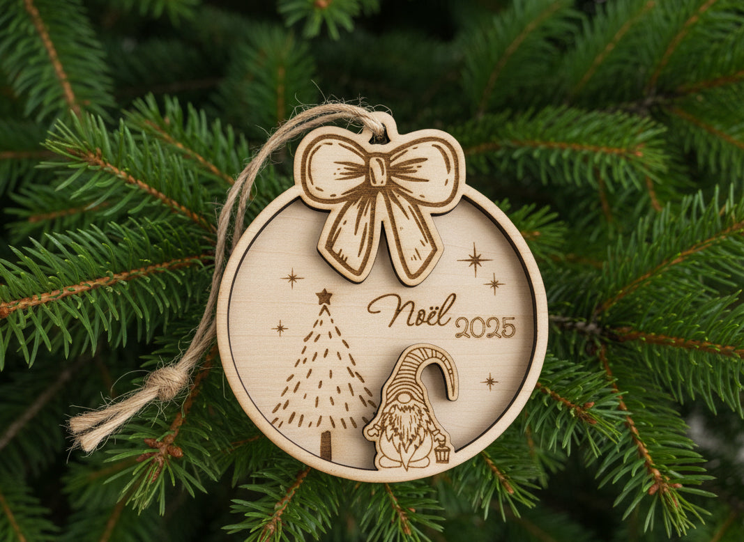 Boule de Noël noeud / lutin