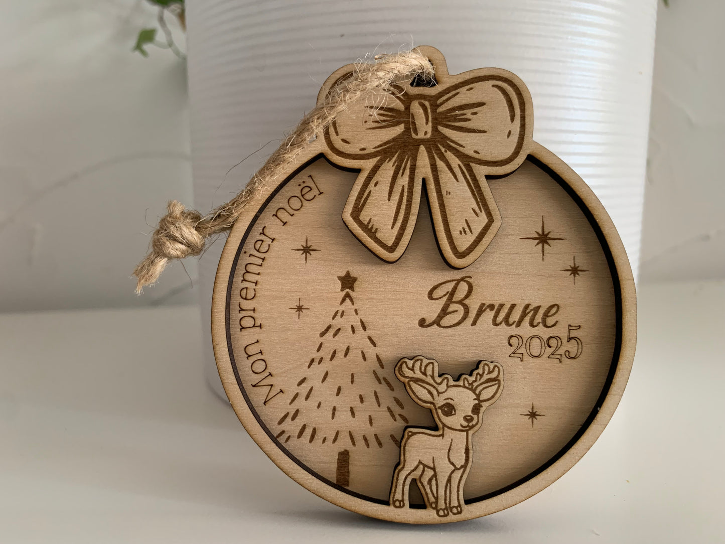 Boule de noel double noeud/rennes