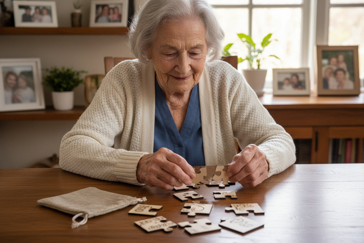 Puzzle en bois gravé – Message & annonce personnalisée