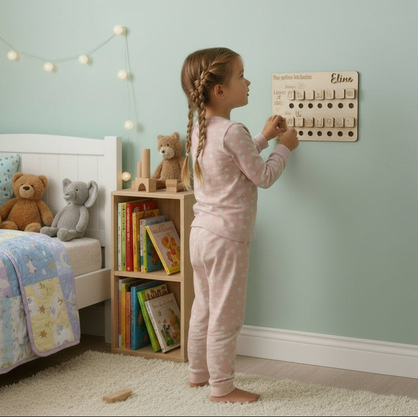 Tableau des Routines en bois -MONTESSORI