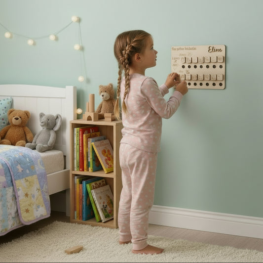 Tableau des Routines en bois -MONTESSORI
