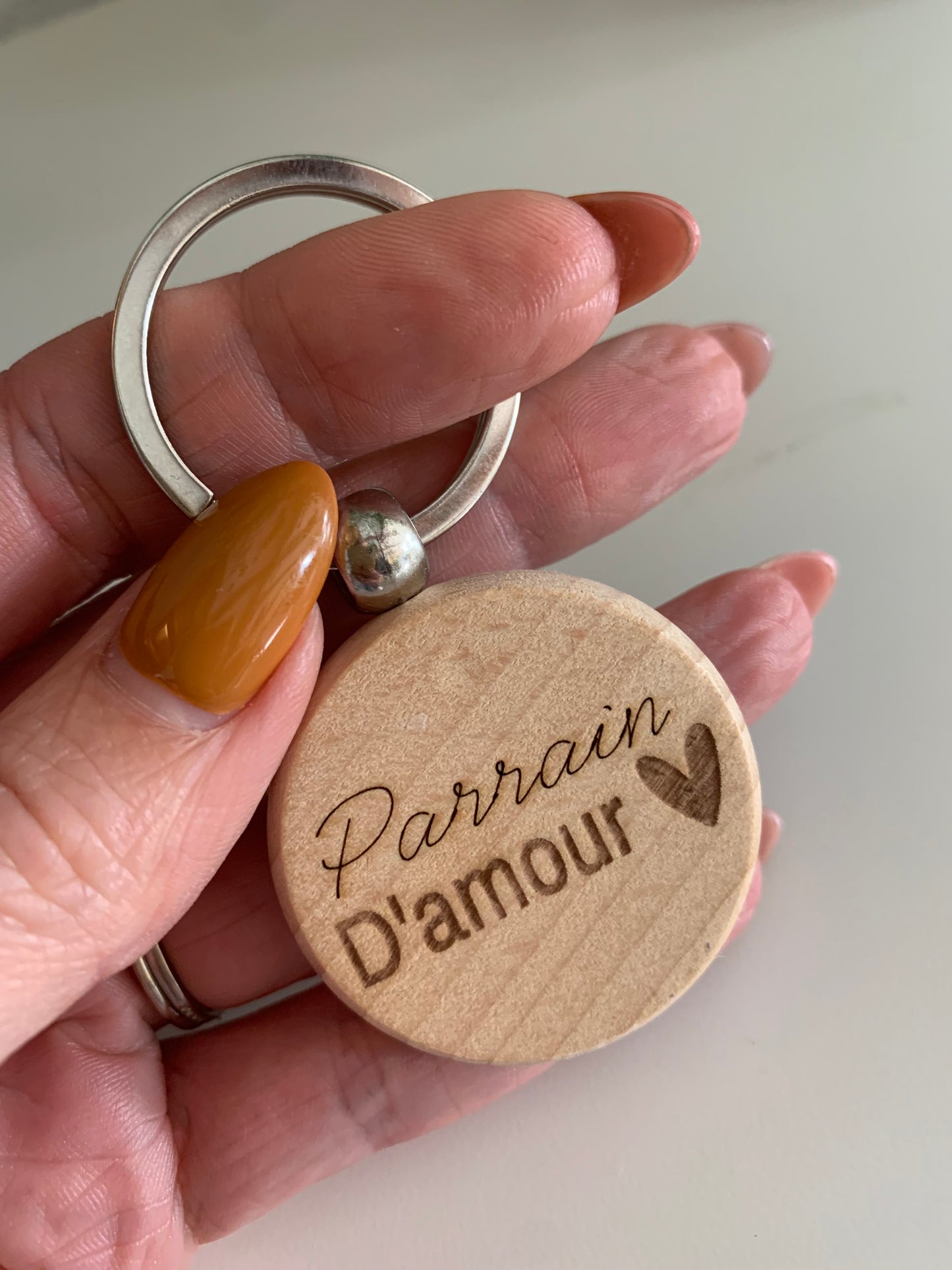 Porte clé rond coeur ♥