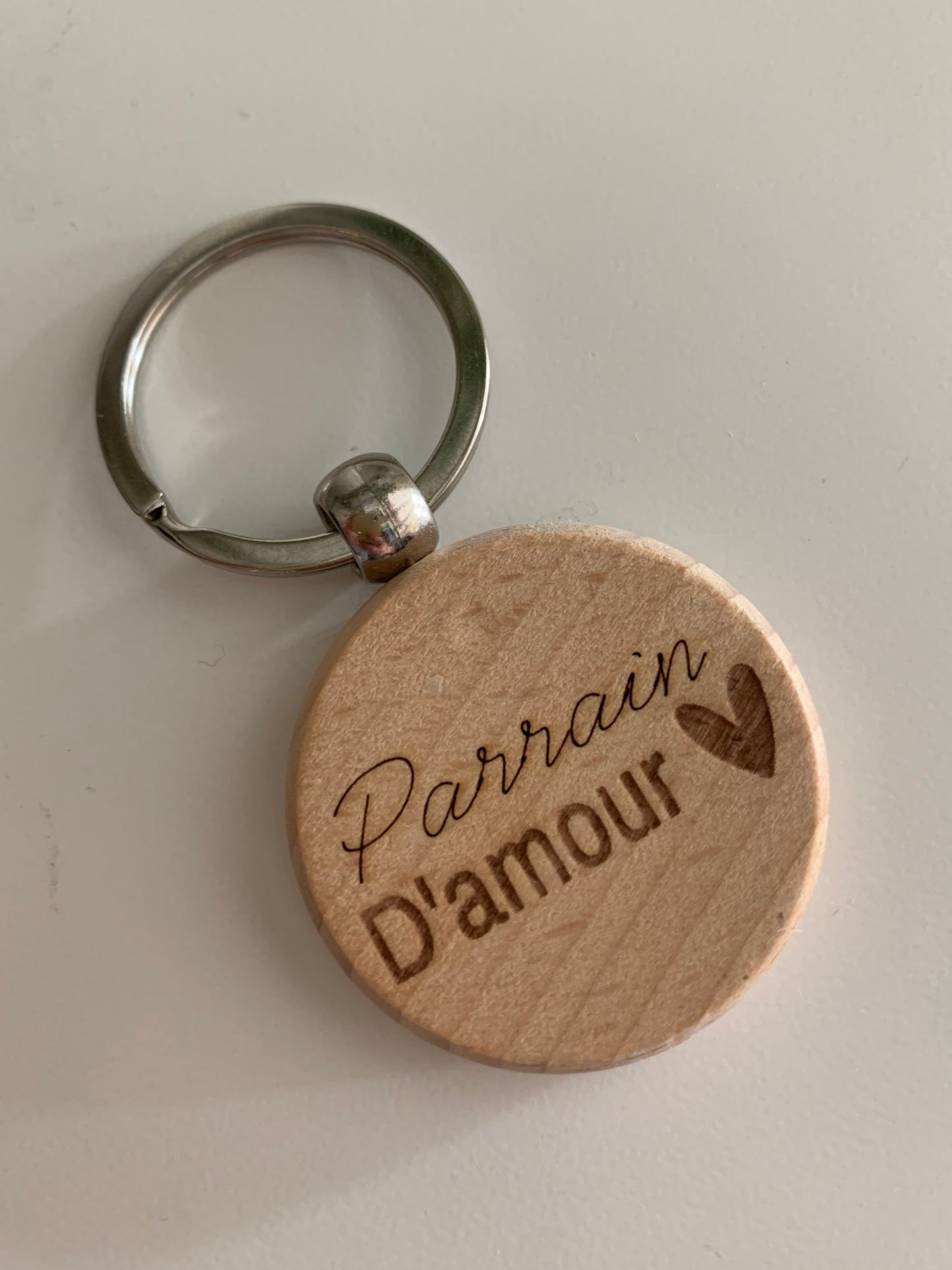 Porte clé rond coeur ♥