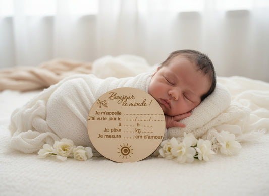 Carte Naissance Bonjour le Monde Soleil