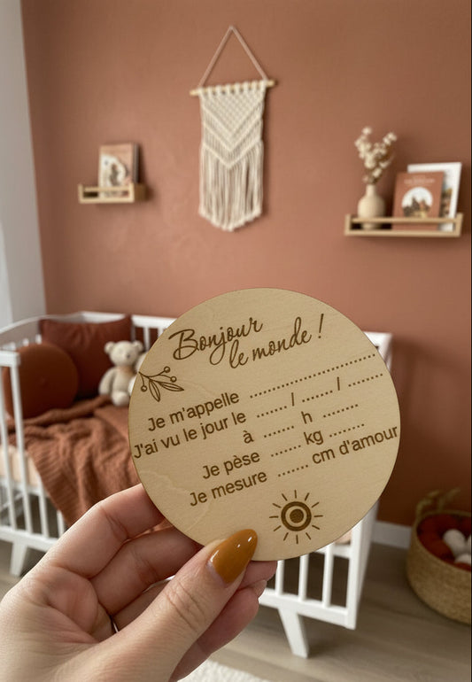 Carte Naissance Bonjour le Monde Soleil