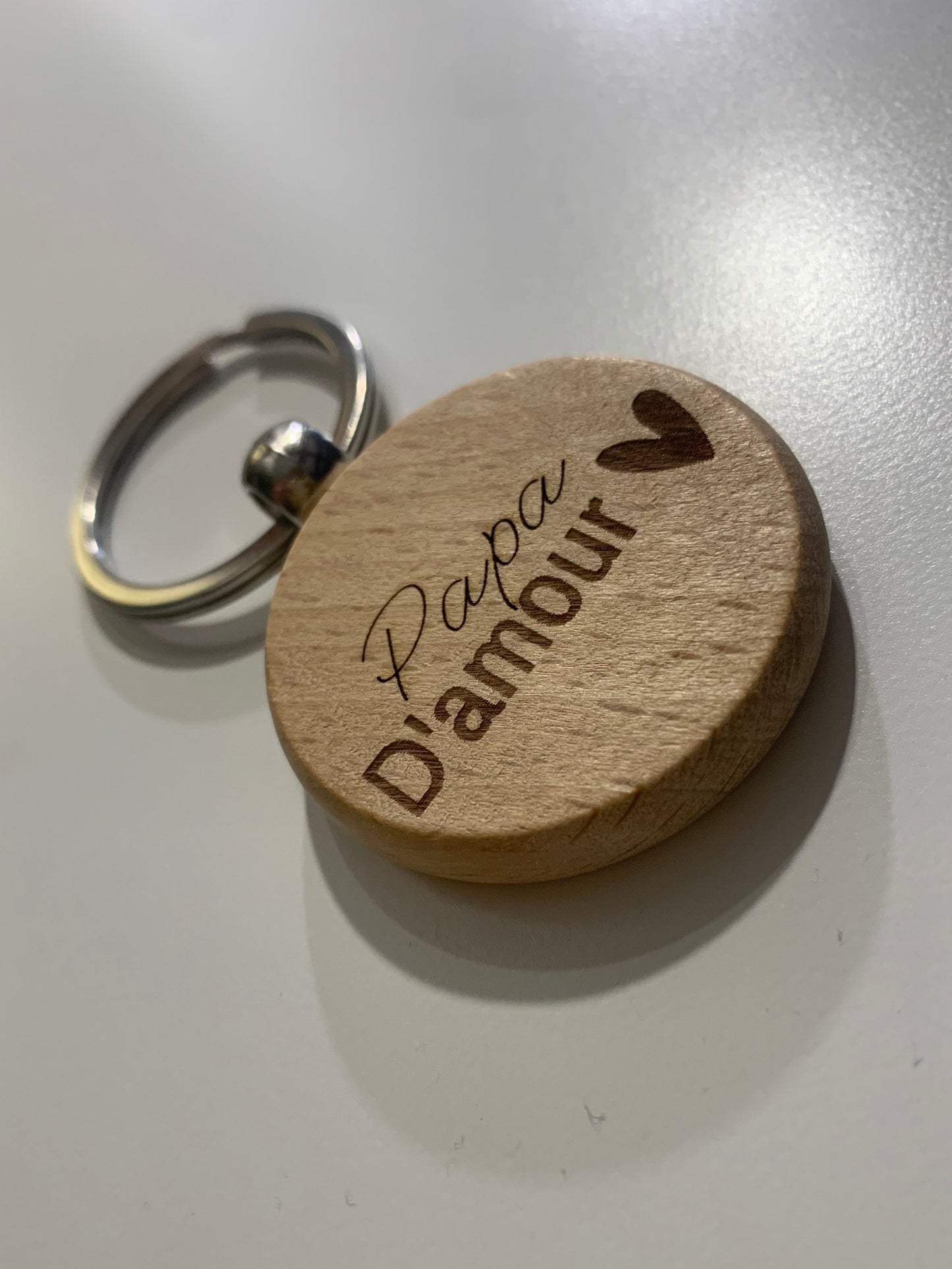 Porte clé rond coeur ♥