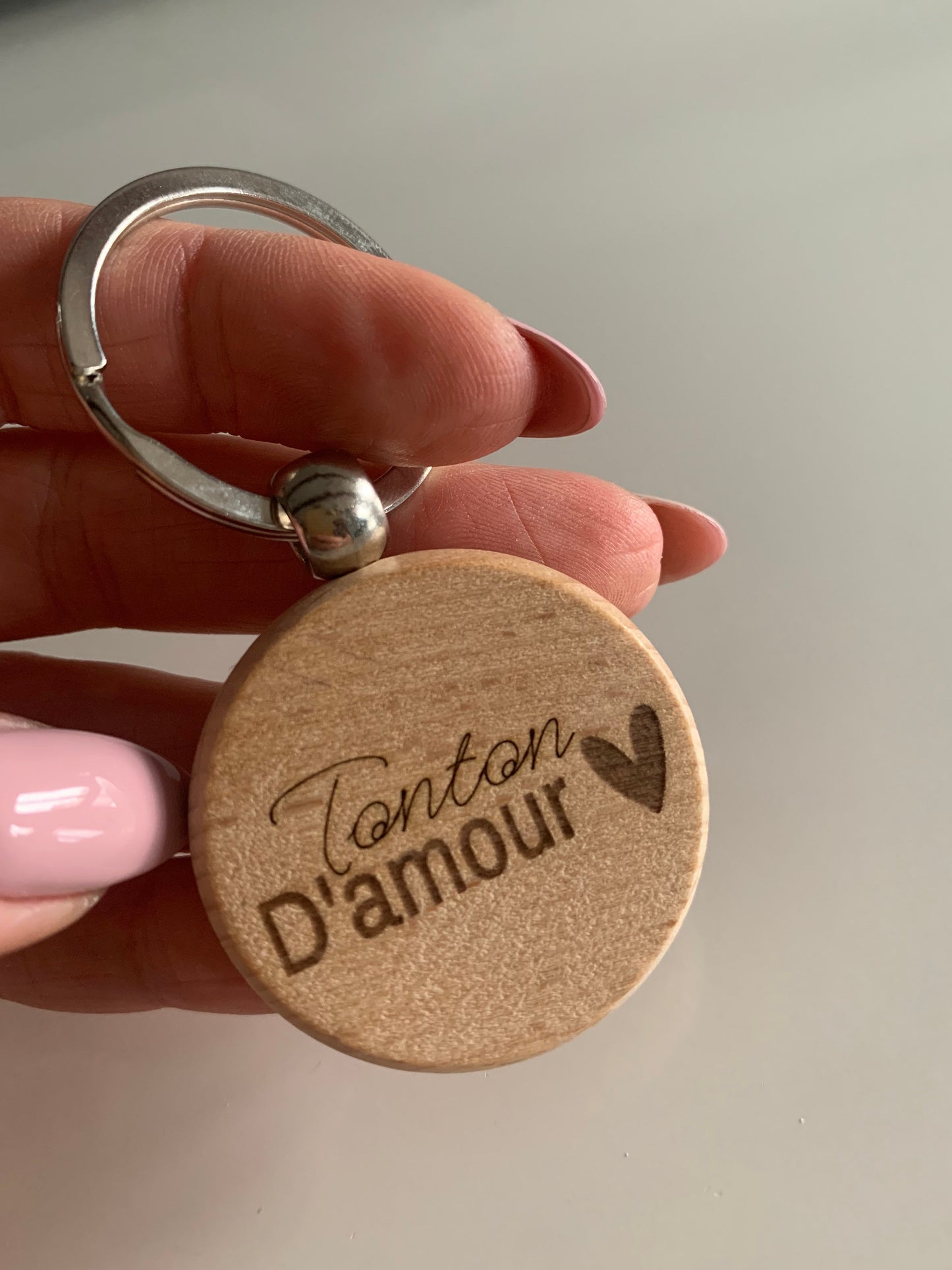 Porte clé rond coeur ♥