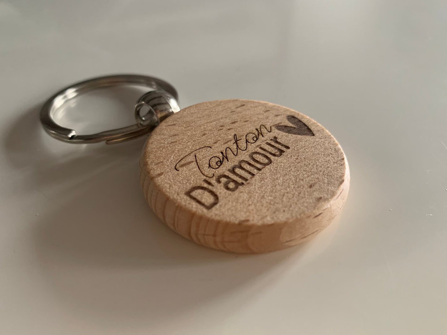 Porte clé rond coeur ♥