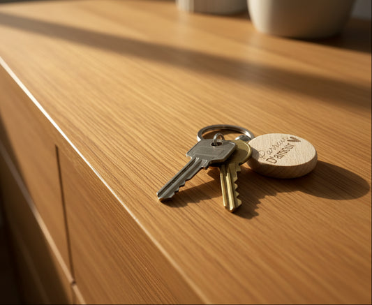 Porte clé rond coeur ♥