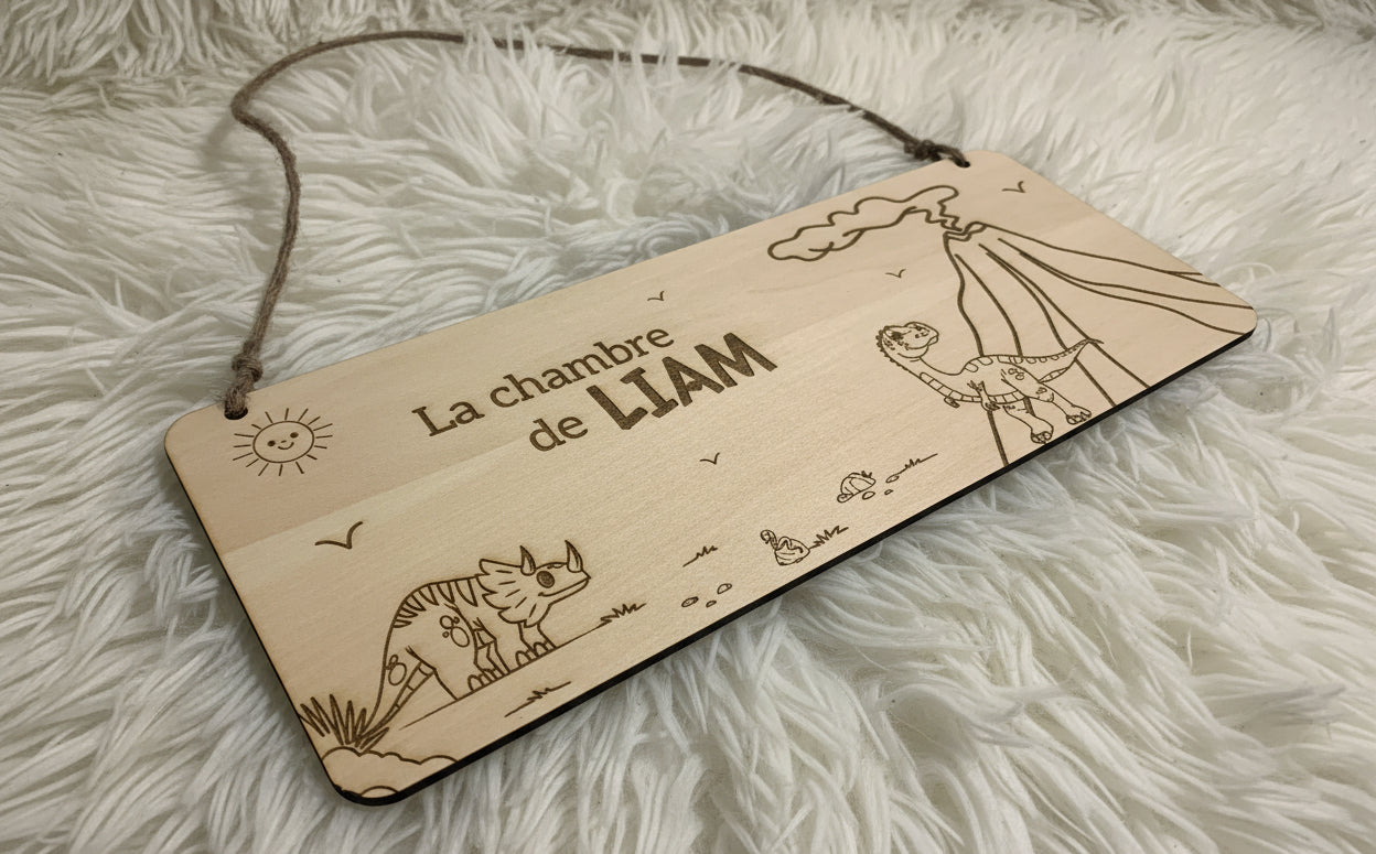 Pancarte Chambre Dinosaure