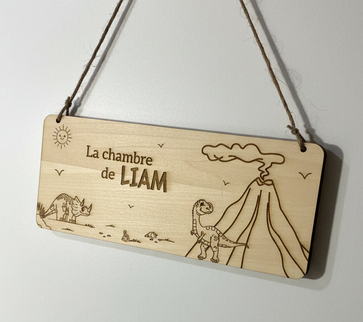 Pancarte Chambre Dinosaure