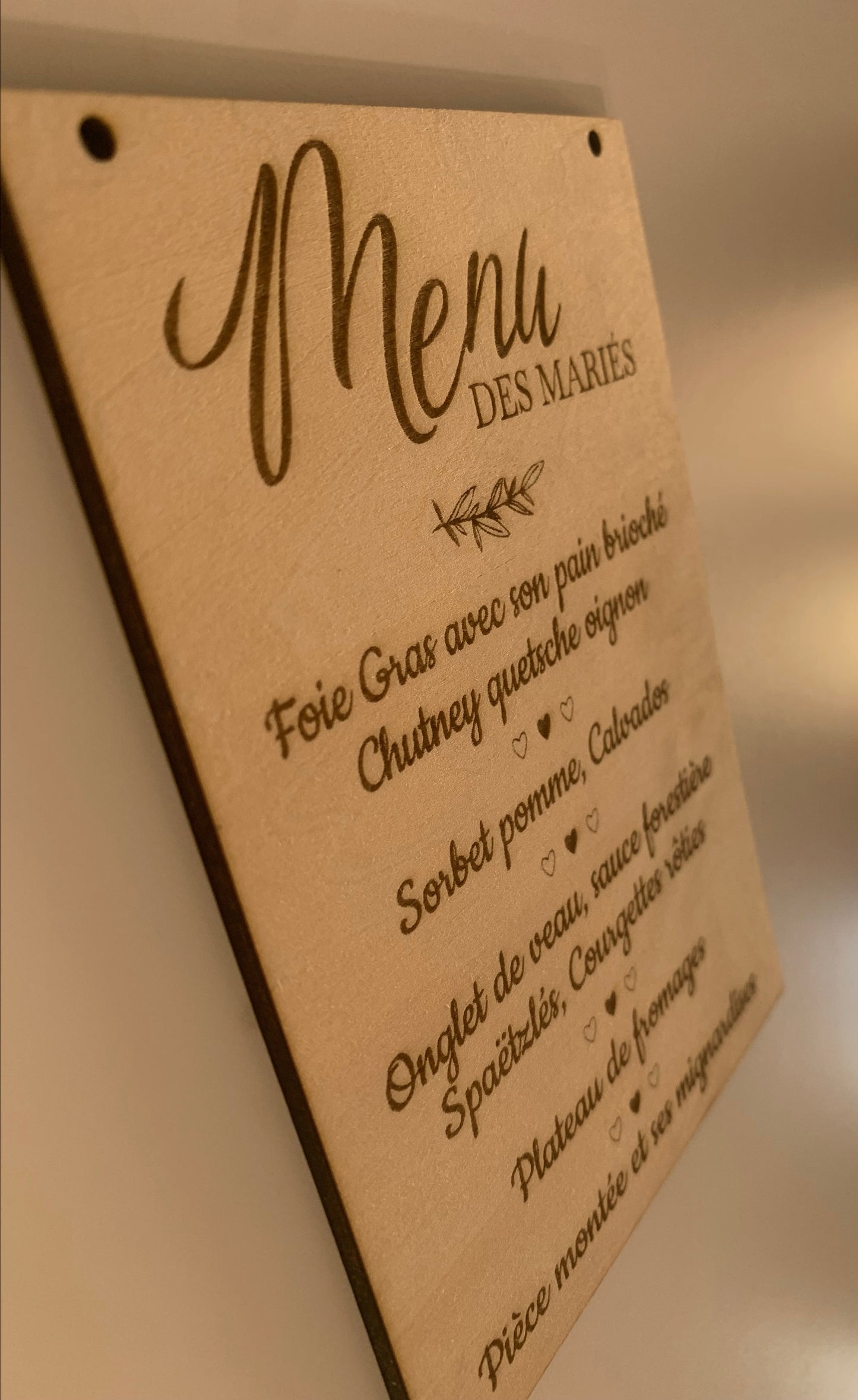 Tableau suspendu Menu