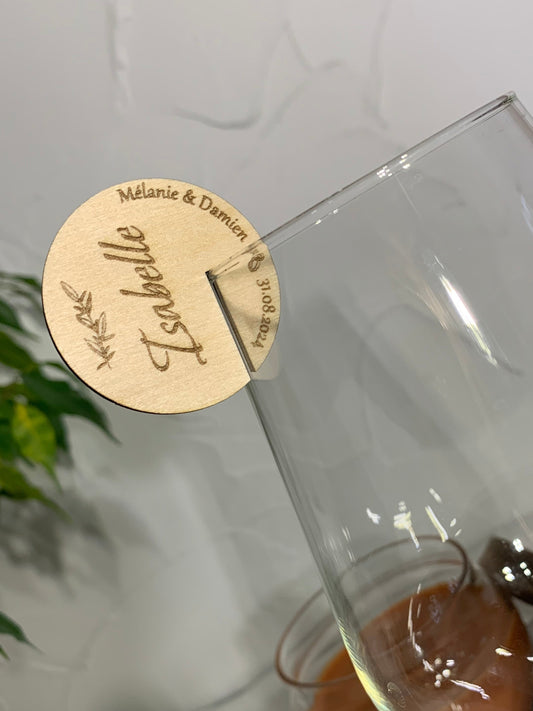 Marque-verres en bois Olivier