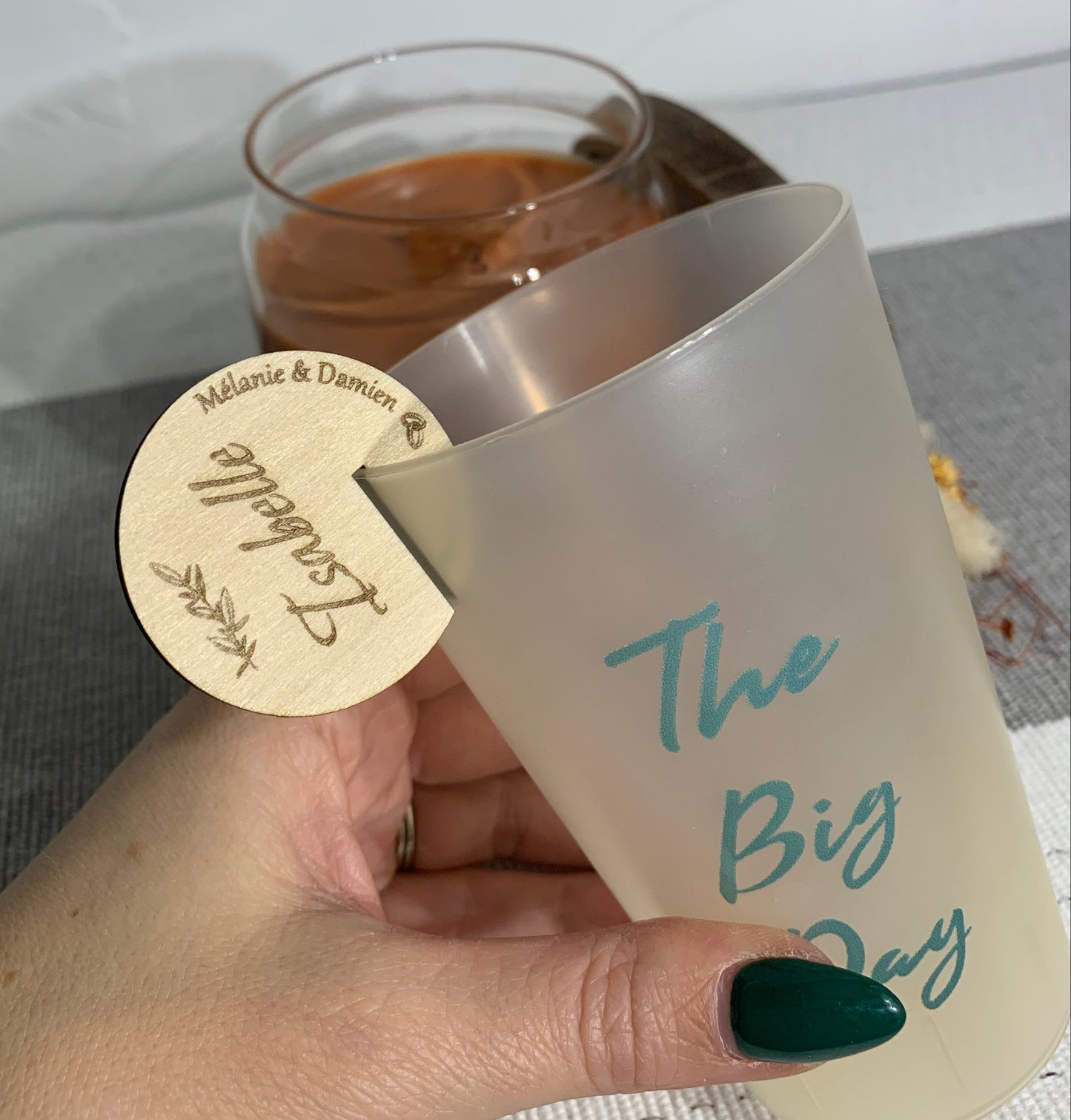 Marque-verres en bois Olivier