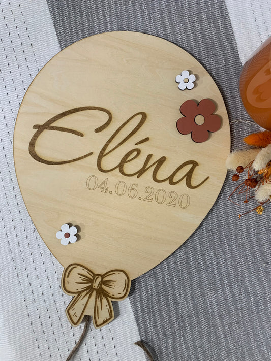 Décoration murale Ballon en bois – Personnalisée
