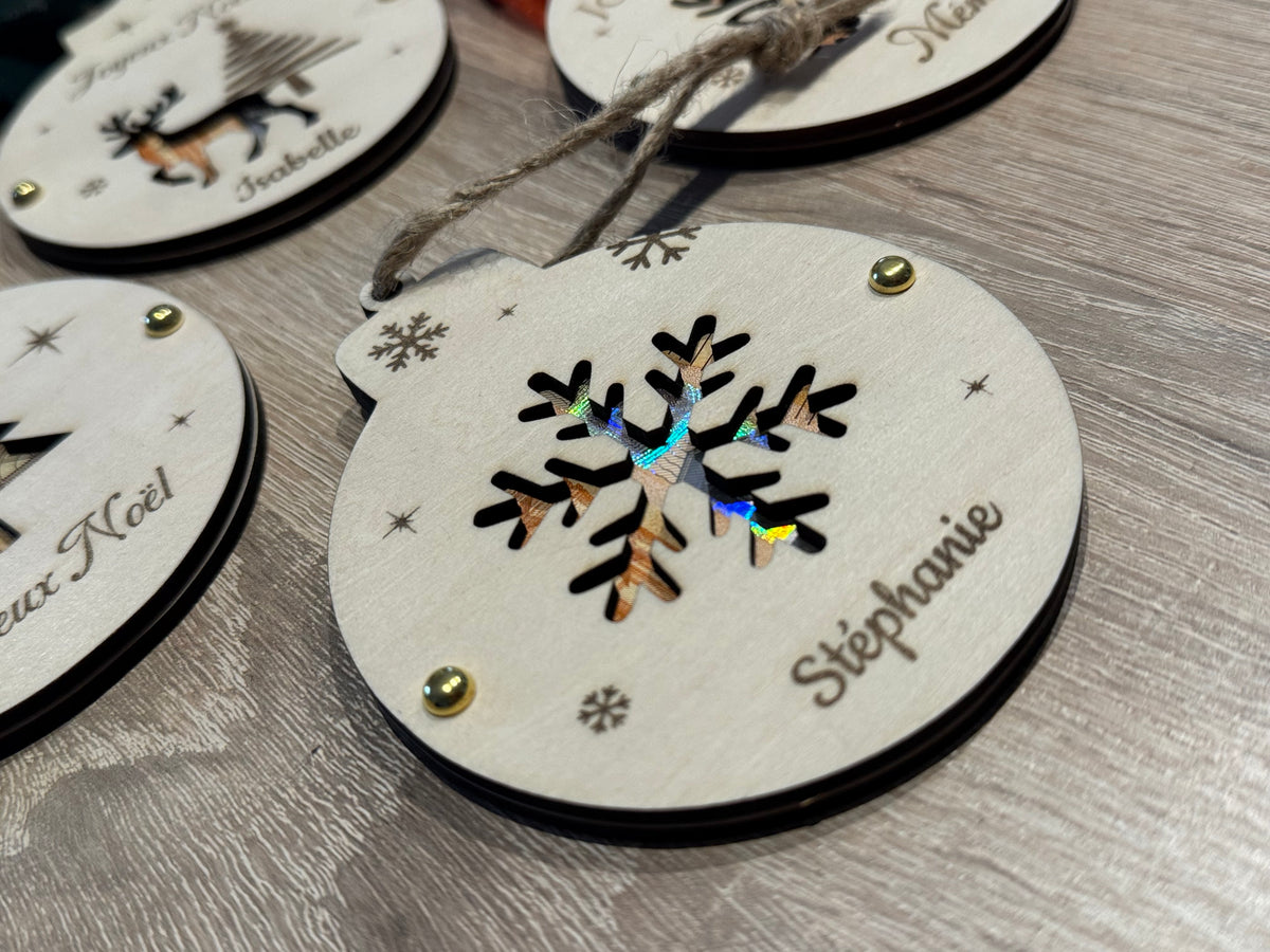 Boule de Noël billet personnalisée- flocon