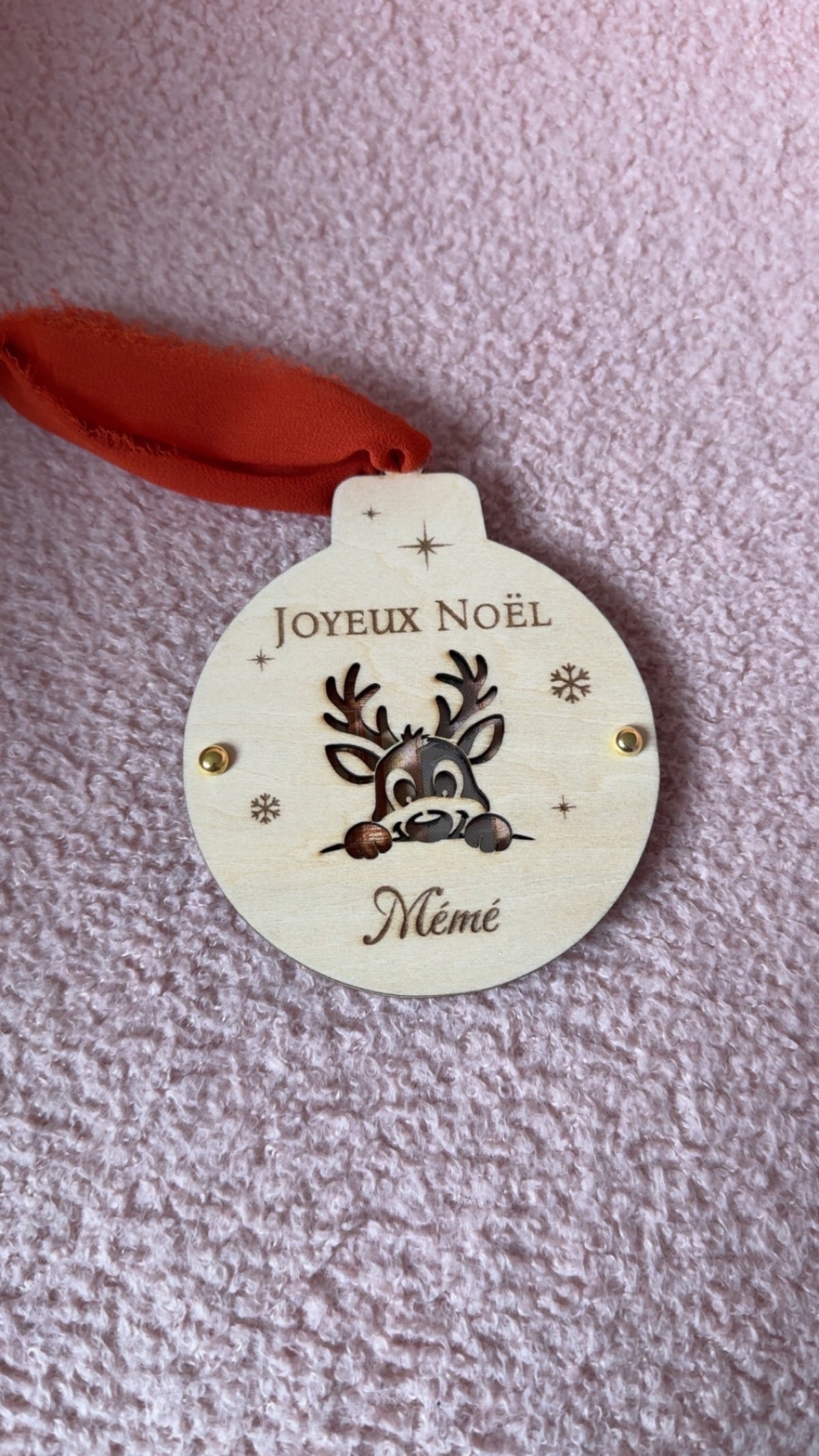 Boule de Noël billet personnalisée -  bébé renne