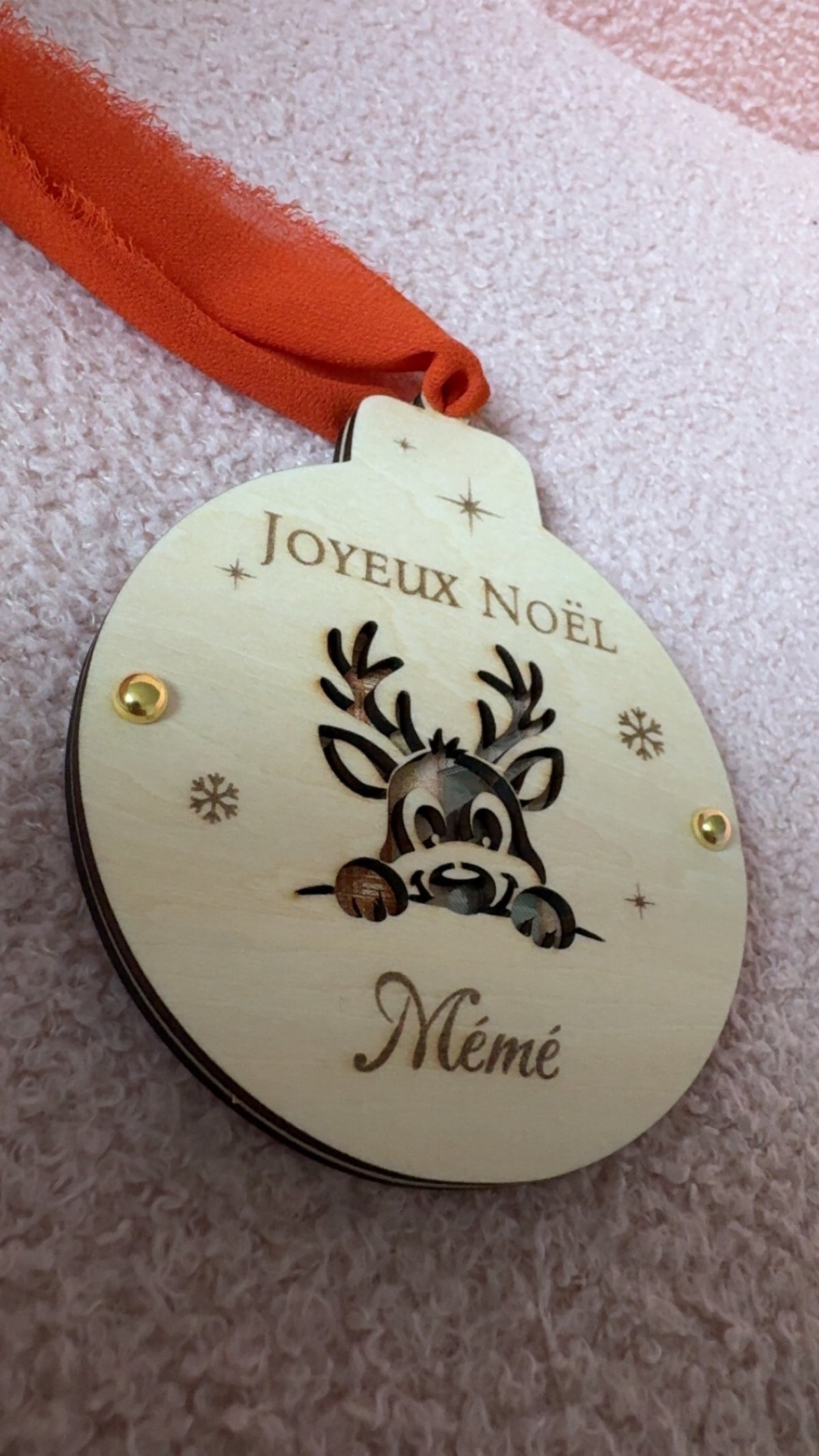 Boule de Noël billet personnalisée -  bébé renne