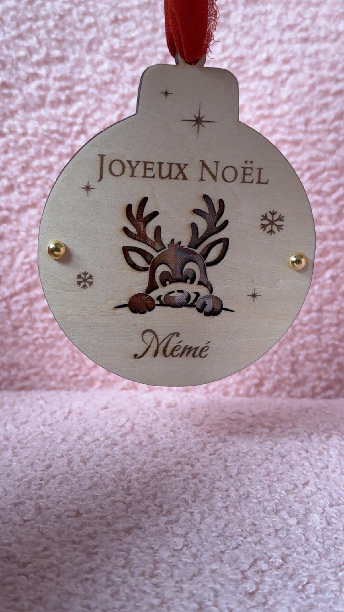 Boule de Noël billet personnalisée -  bébé renne
