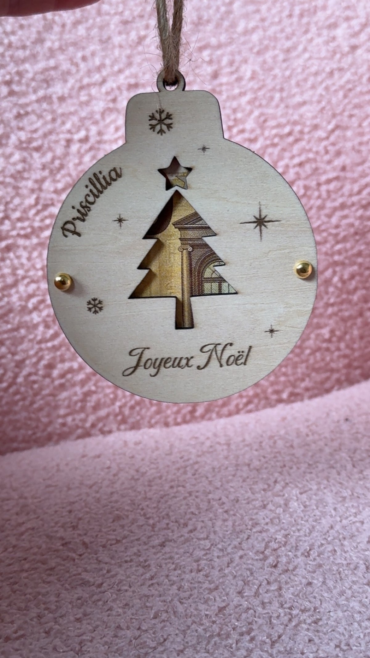 Boule de Noël billet personnalisée - sapin