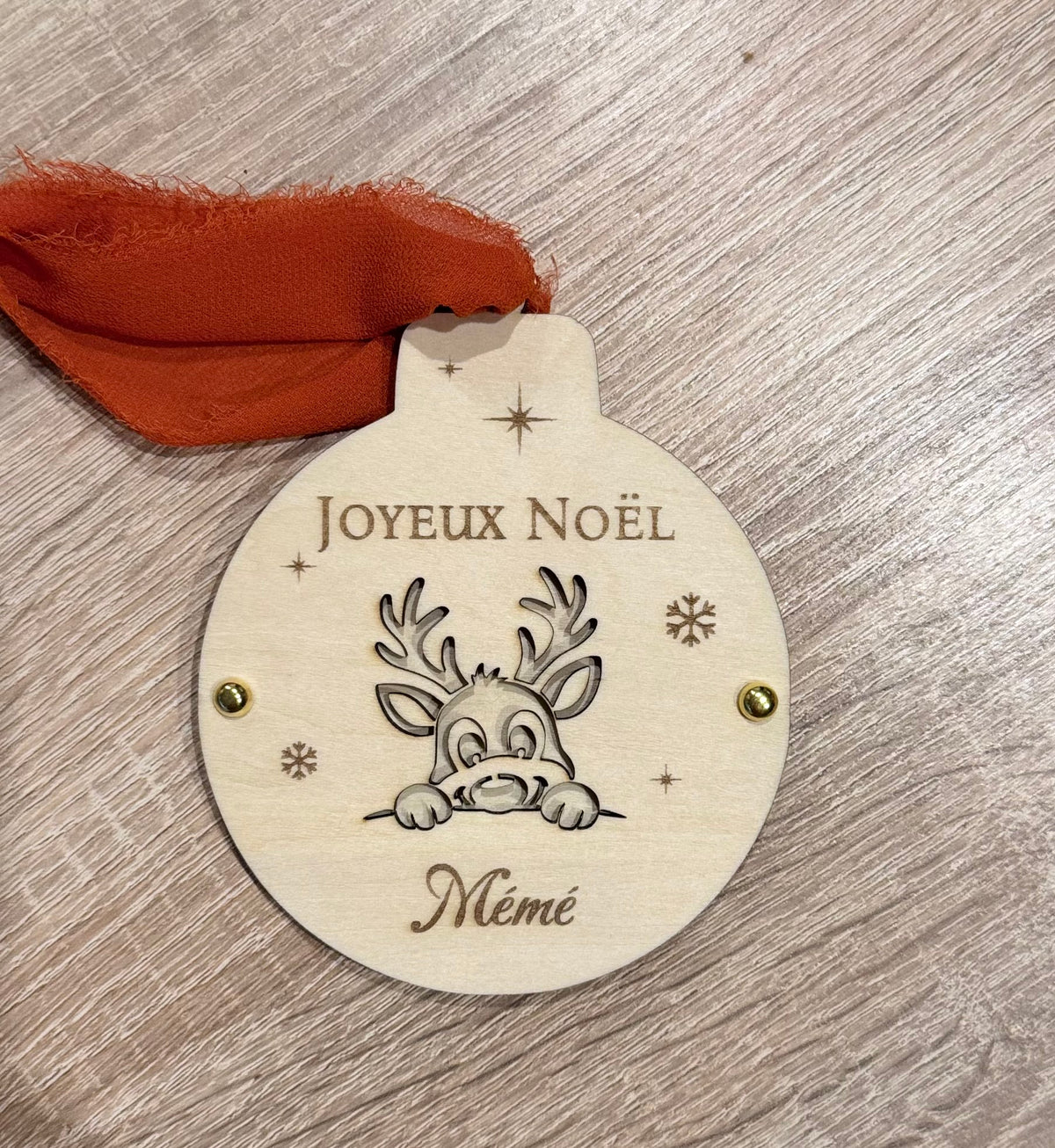 Boule de Noël billet personnalisée -  bébé renne